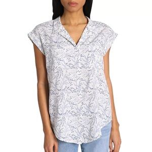 Jachs Women's Blouse - White and Blue Floral